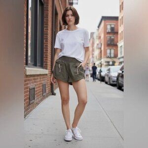 NWT Free people Movement Utility Hiking Cargo Shorts Green Zipper Pocket Small